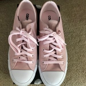 Pink Suede Converse - size 8